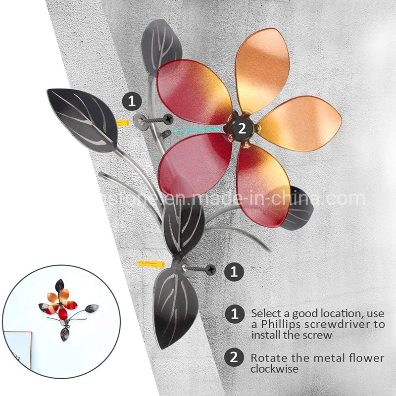 Metal Wall Art with Flower for Interior Decoration Wall Decor