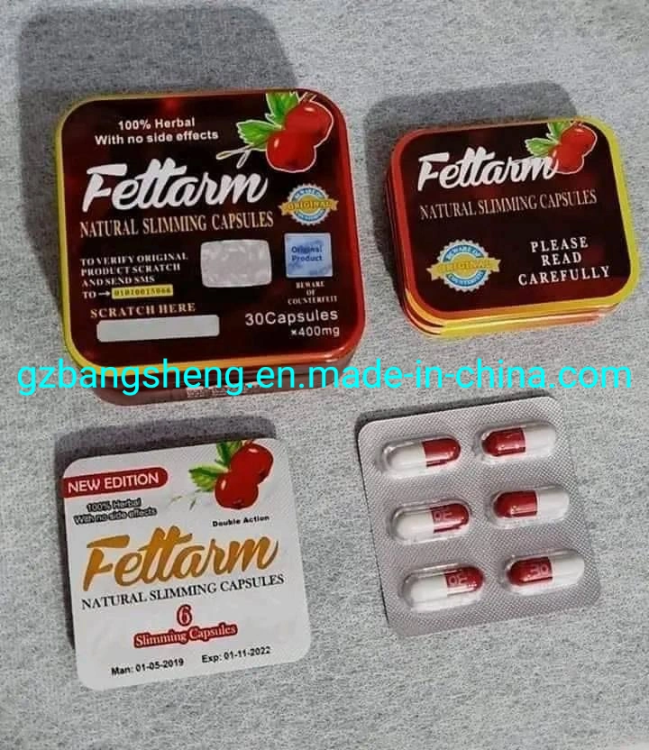 OEM Fettarm Weight Loss Capsules Slimming Capsules Square Iron Box