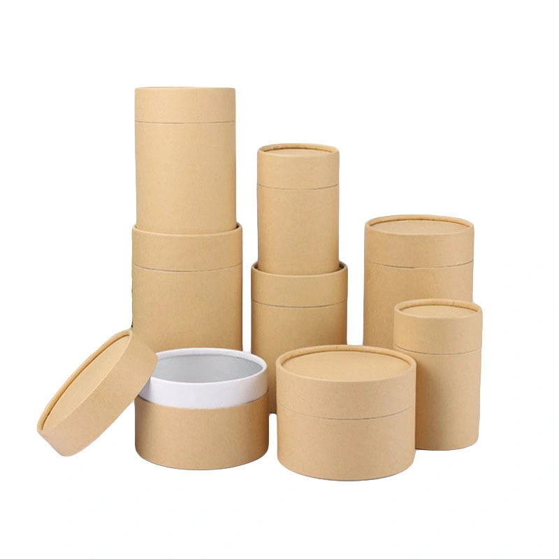 De grado alimentario reciclado del cilindro de papel personalizado Embalaje Frasco gotero de cosméticos de tubo redondo de papel de embalaje de contenedores