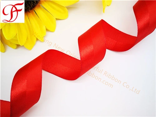 Hot Sale OEM Half Satin Half Grosgrain Ribbon Organza Taffeta Metallic Velvet Nastri Doppio Raso for Gifts/Packing/Wrapping/Decoration/Xmas