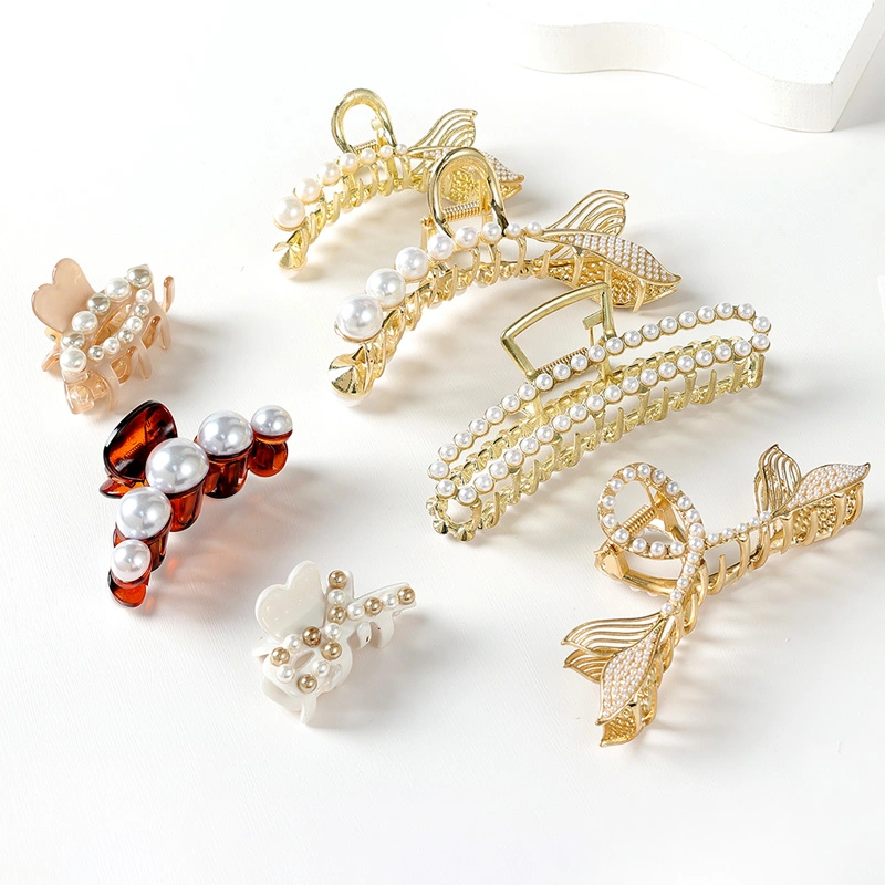 Styling Hair Clips Strong Hold Jaw Clips Elegant Agirlvct Pearl Hair Clips