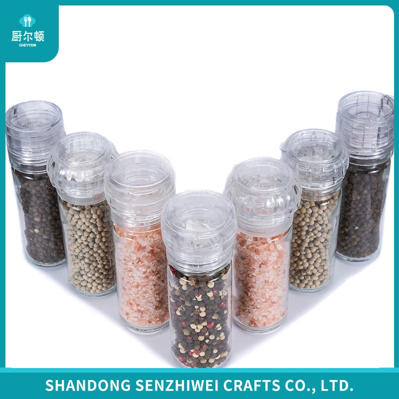 Free Sample Seasoning Spice Grinder Glass Salt and Pepper Grinder Bottle