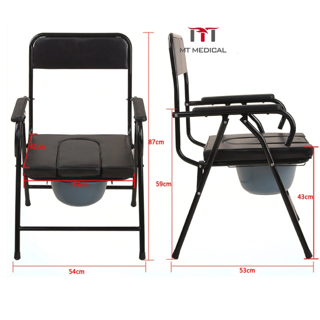 Medical Lightweight Steel Folding Toilet Chair with Potty Disabled Toilet Shower Toiletchair