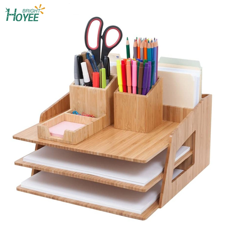 Bamboo Pencil Holder with Tray