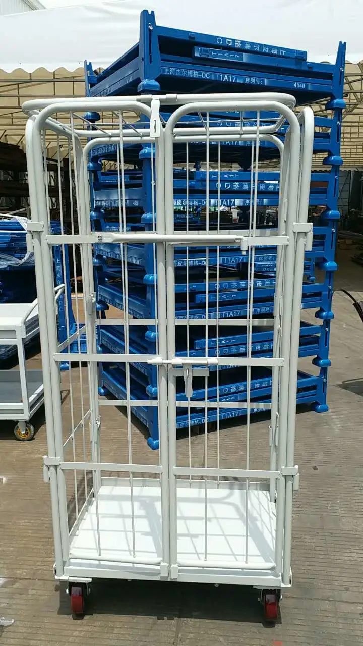 Rouleau galvanisé Cage métallique pliable Entrepôt de stockage