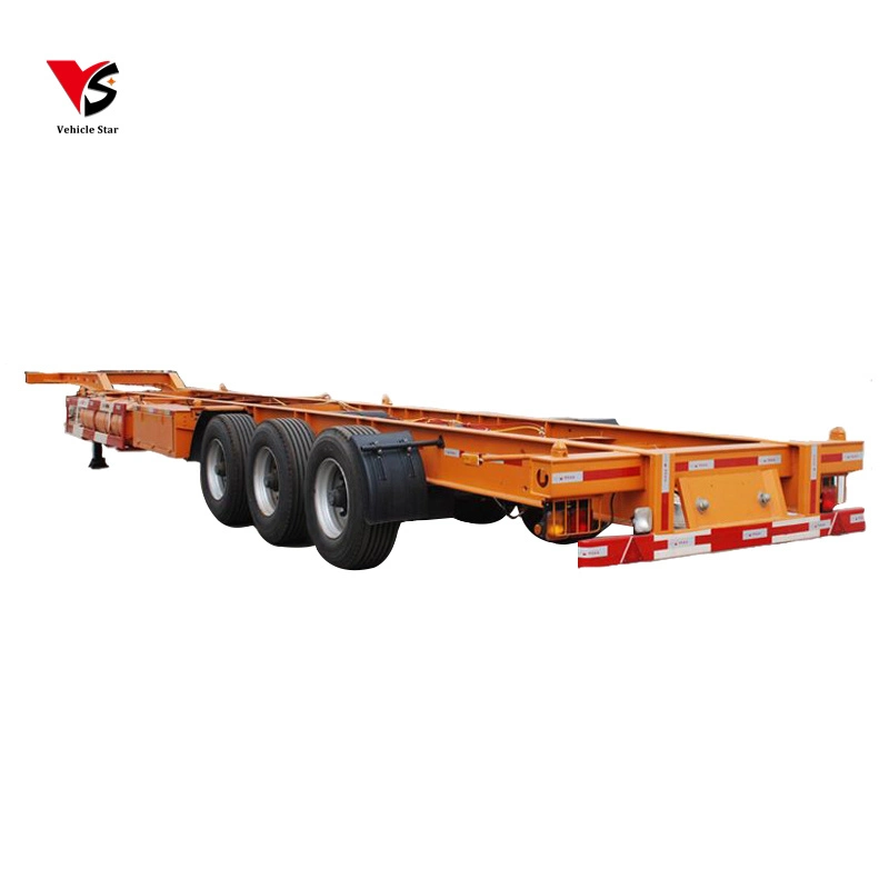 3 Axles 40FT Small Gooseneck Skeleton Container Transport Semi Trailer Truck for Sale