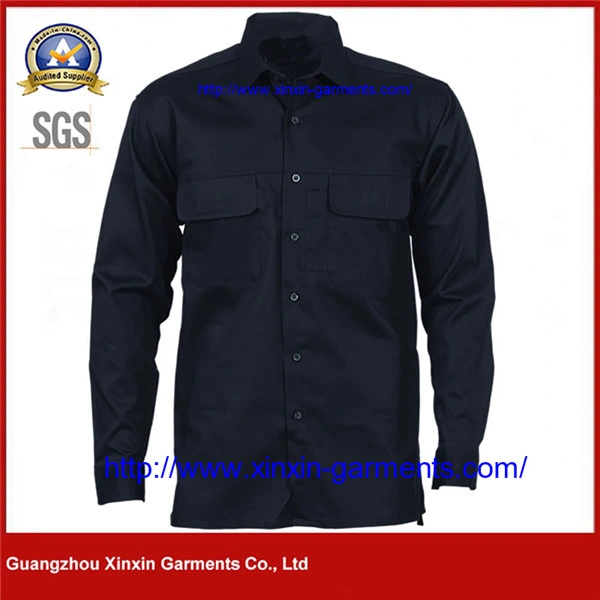 2022 New Custom Made Dark Blue Long Sleeves Work Wear for Men (W309)