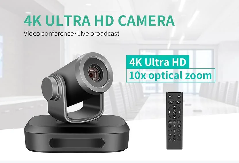 4K PTZ Camera Video Conference System Broadcast Camera 10X Optical Zoom