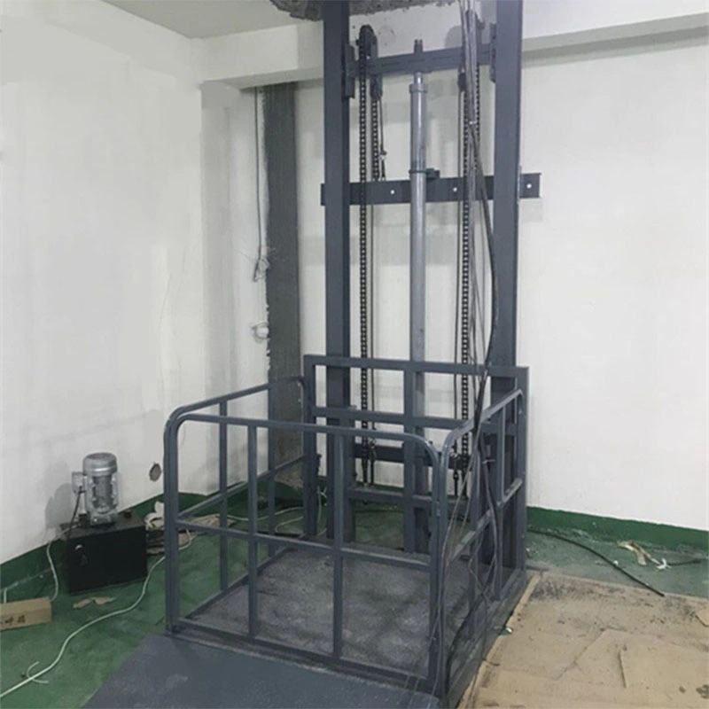 Wall Mounted Warehouse Guide Rail Cargo Lift Vertical Freight Elevator Lifting Equipment