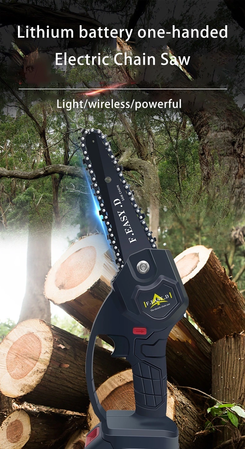 Hand Held Mini Rechargeable Lithium Electric Saw Woodworking Single Hand Saw Garden Logging Saw Electric Pruning Saw