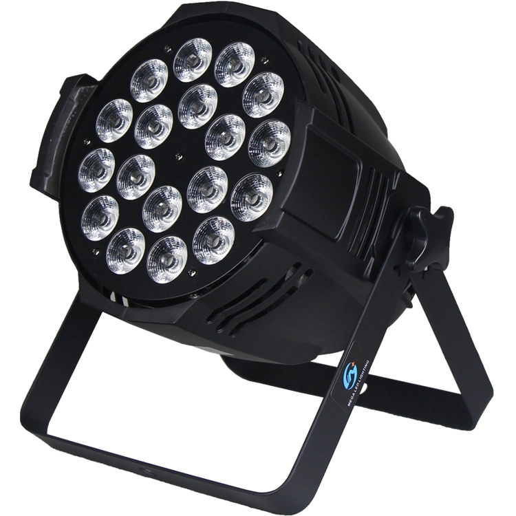 Luz de palco para interior de alta potência, LED RGBWA par de 18X10W 5in1 64