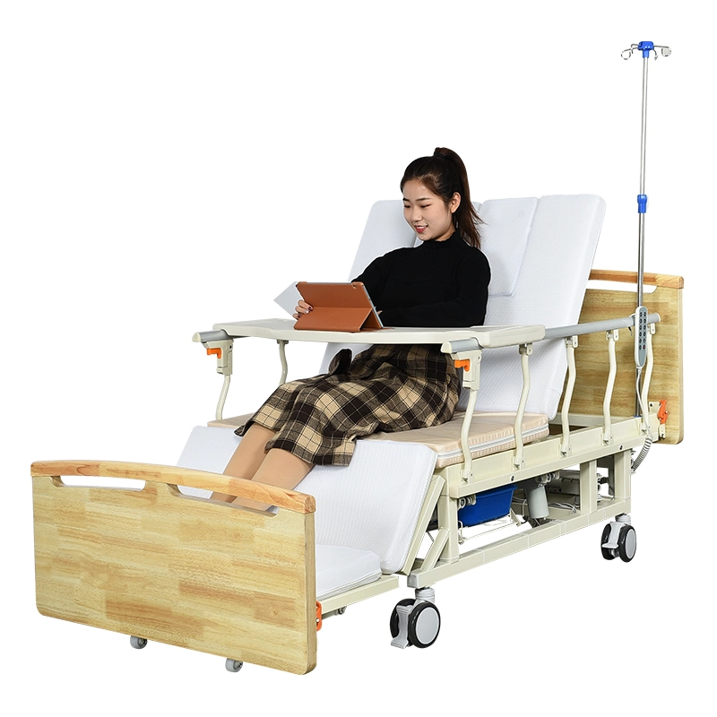 Home Nursing Hospital Bed Medical Bed with Wooden Head&Feet Board
