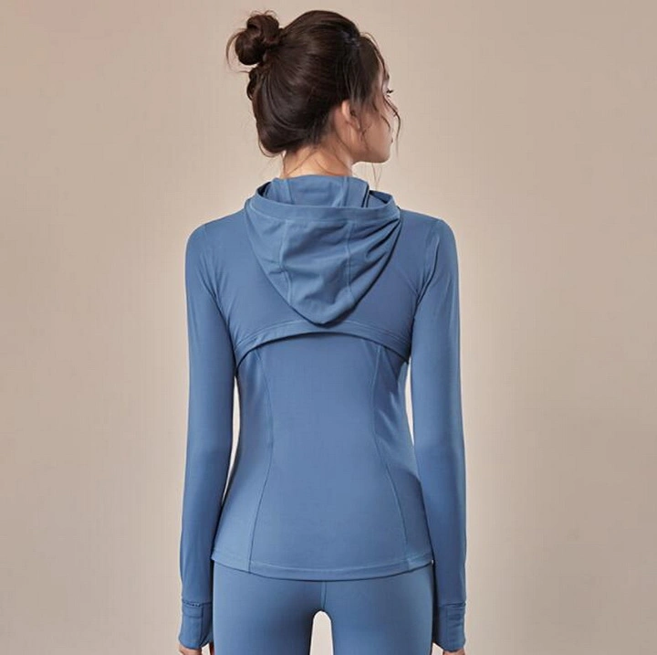 Women&prime; S Long Sleeve Zipper Slimming Bodybuilding Sport Coat