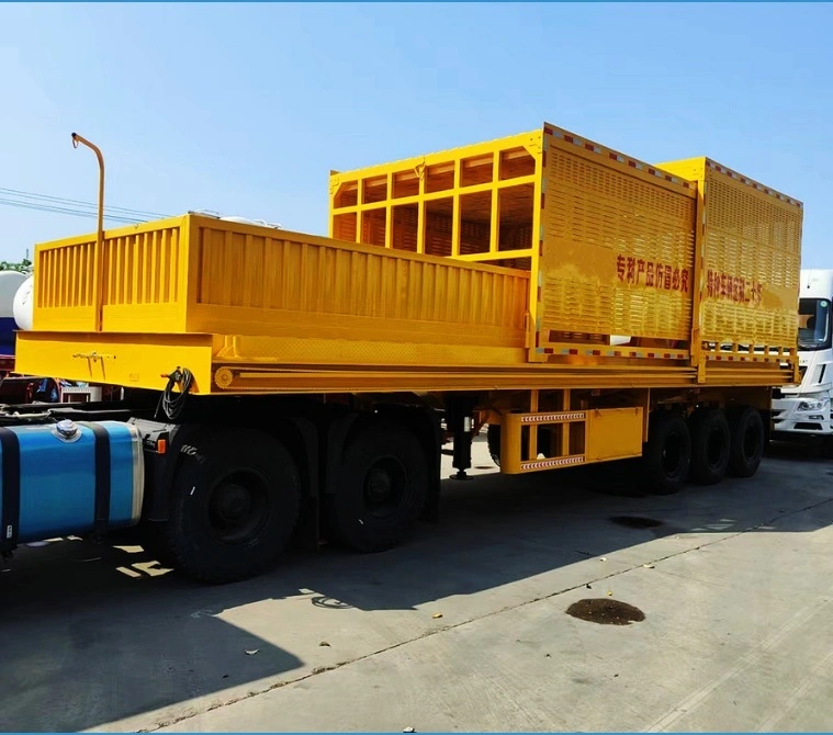 60ton 3axles Low Boy/Lowboy/Lowbed/Low Bed Semi Trailer with Side Extensions From Fengyuan