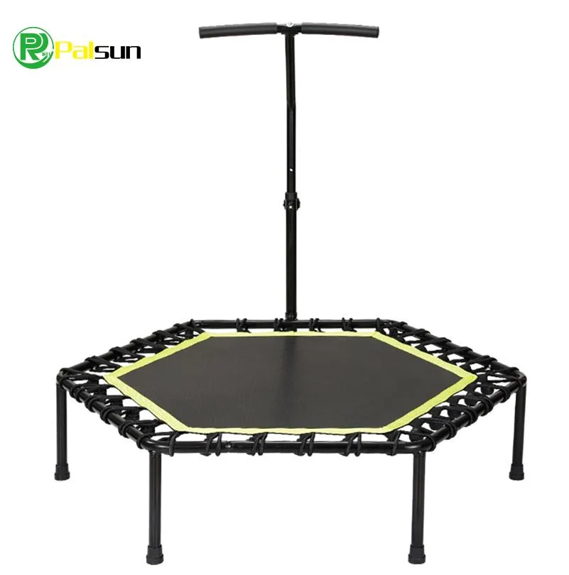 High quality/High cost performance  Jump Sport Adjustable Handle Bar Hex Trampoline Mini Hexagon Trampoline Workout