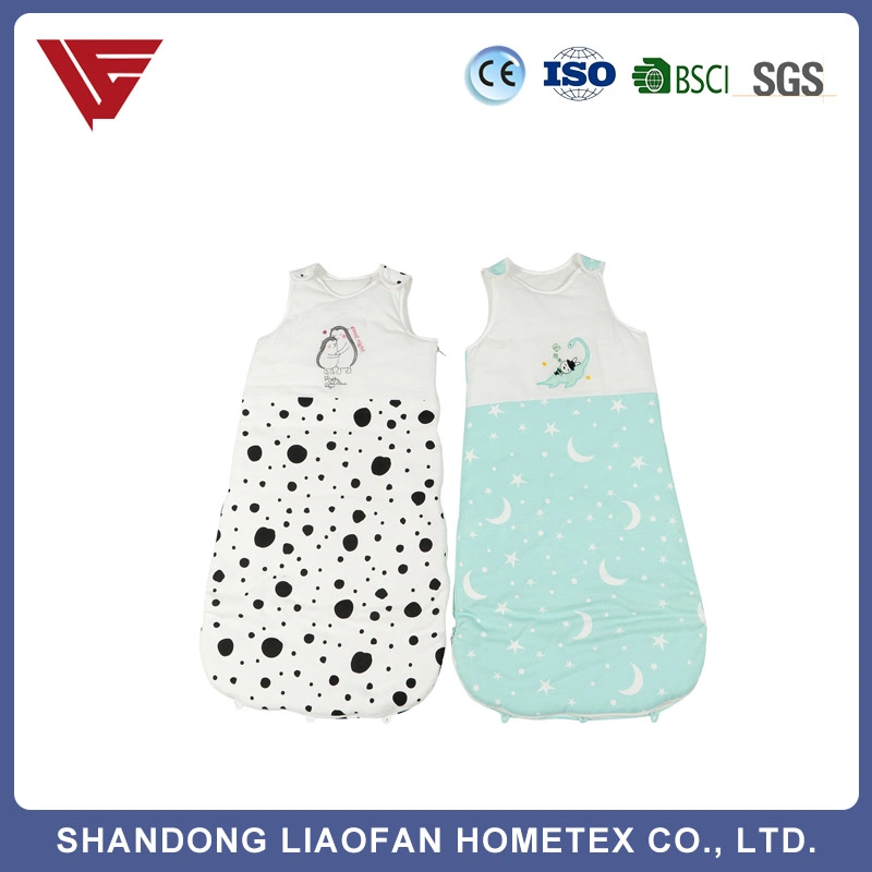 Super Soft Organic Cotton Bamboo Muslin Baby Sleeping Bag Newborn Infant Print Sleeveless Bag Clothes