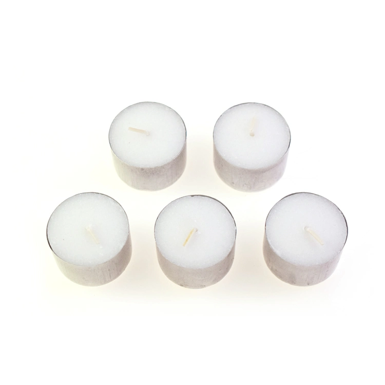 Nenhuma novidade Fragrance Venda completa Branco TeaLight Candle Tea 8 Hora de tempo de queima Mini TeaLight Candle com caixa de oferta