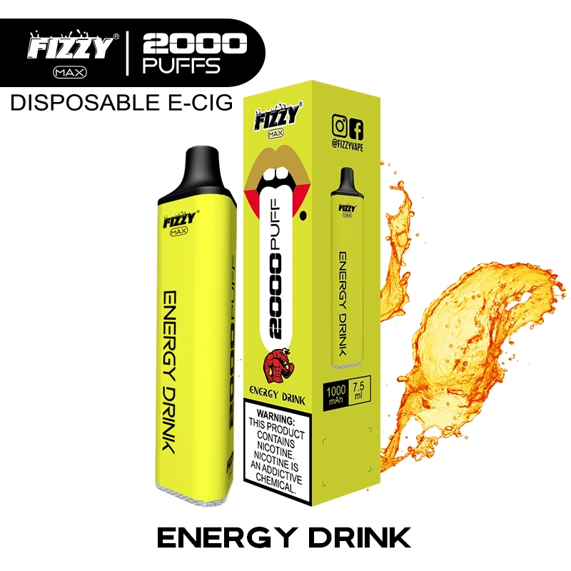 Новые оптом Fizzy Max 2000 puffs Cuvie E жидкость 7,5 мл Одноразовый мини-игару с смешанными фруктами