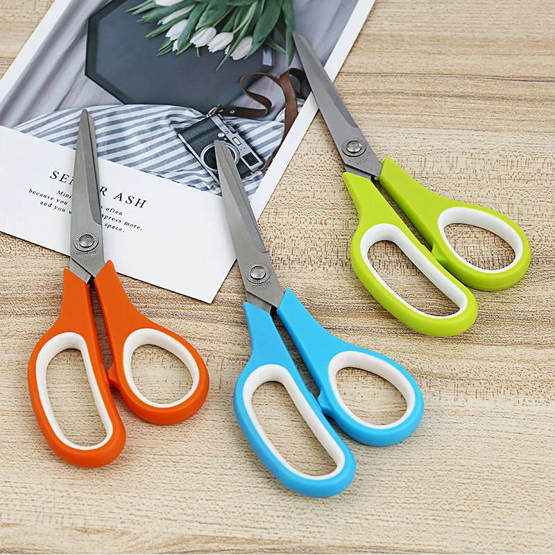 Affordable Sharp Stainless Steel Color Rubber Plastic Scissors