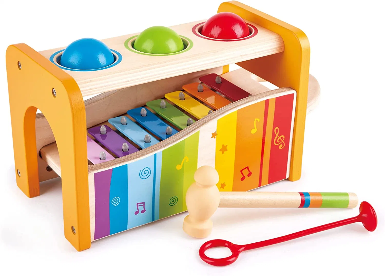 Education Toy Toddlers Slide out Xylophone Durable Wooden Musical Pounding Toy