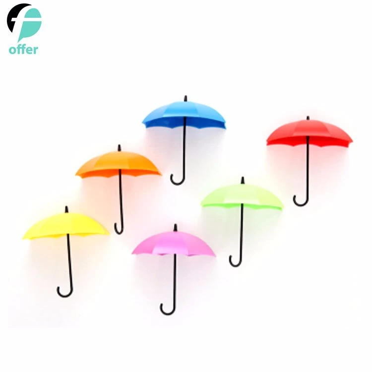 3PCS Sets Colorful Traceless Nail-Free Umbrella Shape Glue Hook Sticker