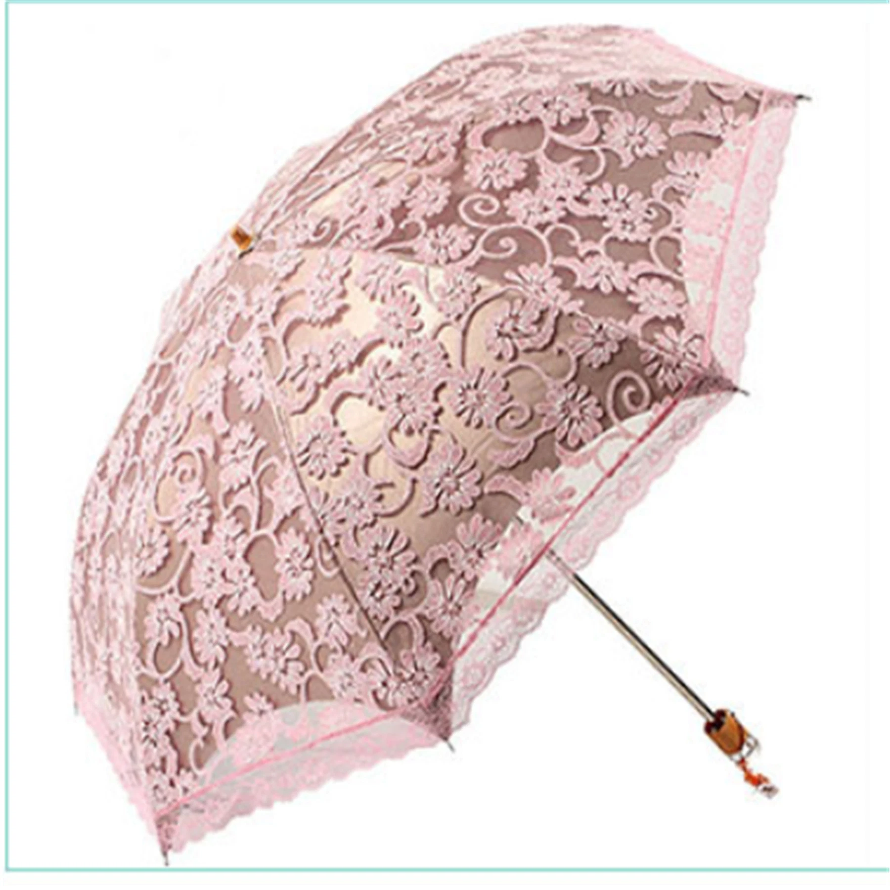 Lace Parasol Compact Umbrella Anti UV Resistant Sunny Umbrella