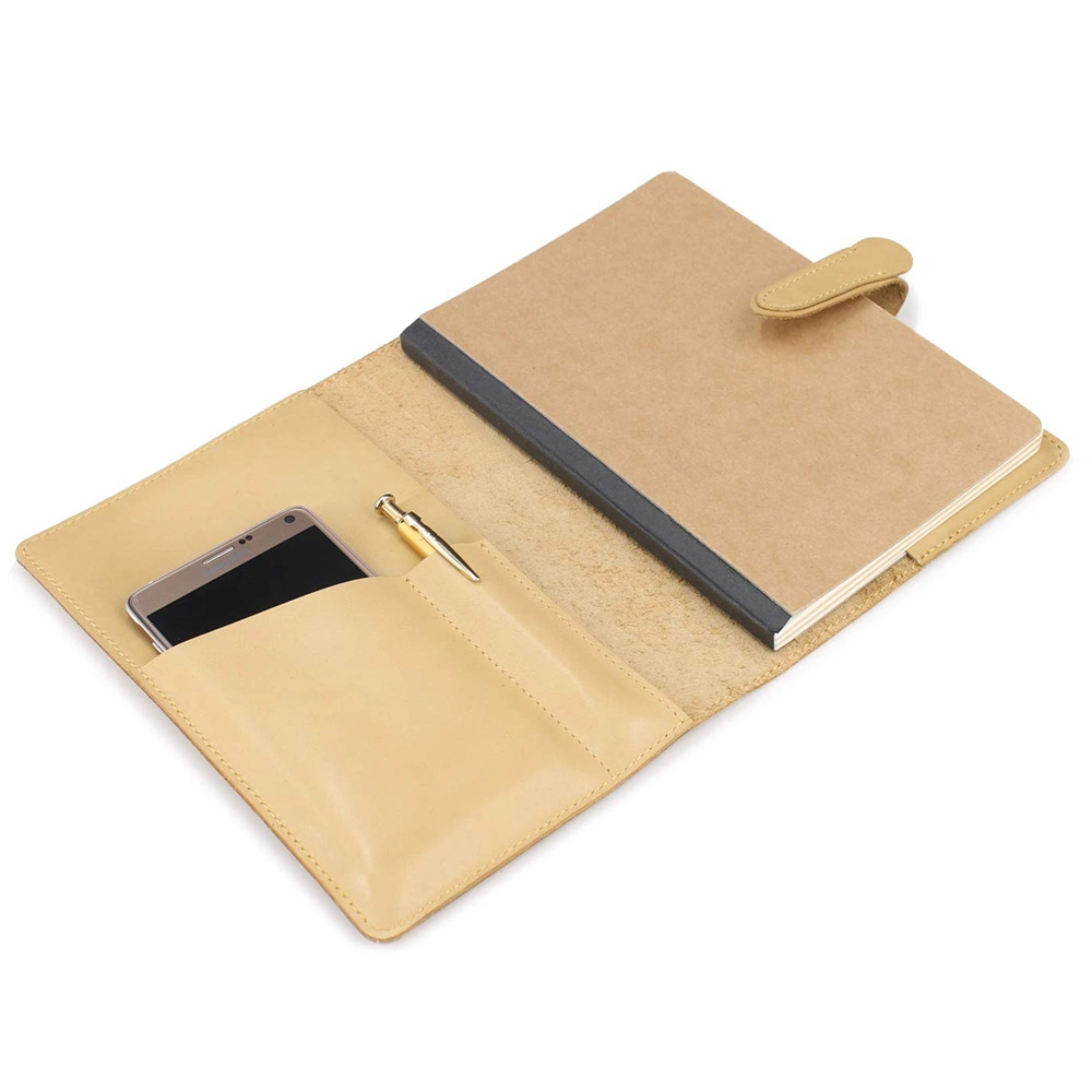 Refillable A5 Genuine Leather Notebook Cover with Logo
