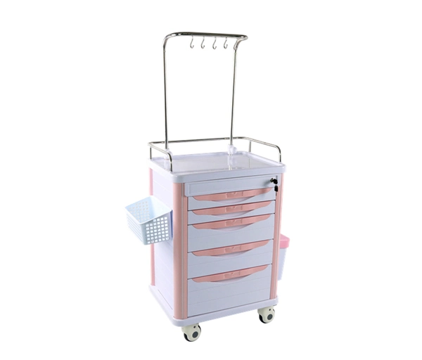 Venta caliente Muebles médicos de emergencia de ABS de anestesia clínica transfusión Medicina Carro camilla de hospital