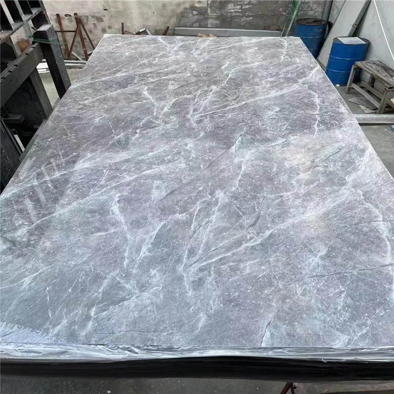 China Fabrik Stein Kunststoff-Wandbrett wasserdicht für Innendekoration PVC-UV-Marmorplatte, hochglänzend