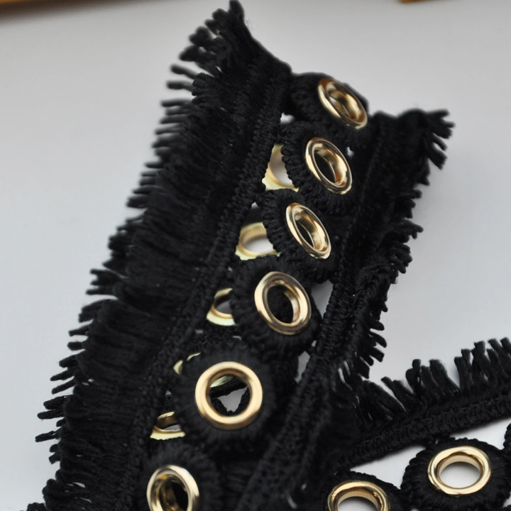 Fashion Eyelets Lace Trimming with Both Side Tassel