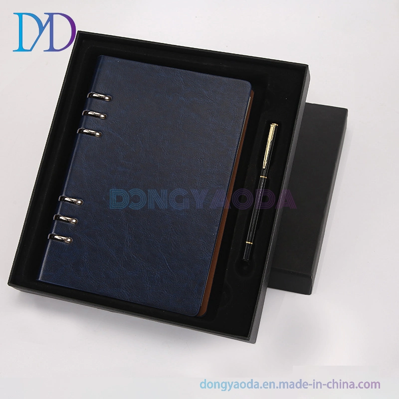 2023-Office Supplies Custom Logo A5 Leather Diary Notebook Set Gift