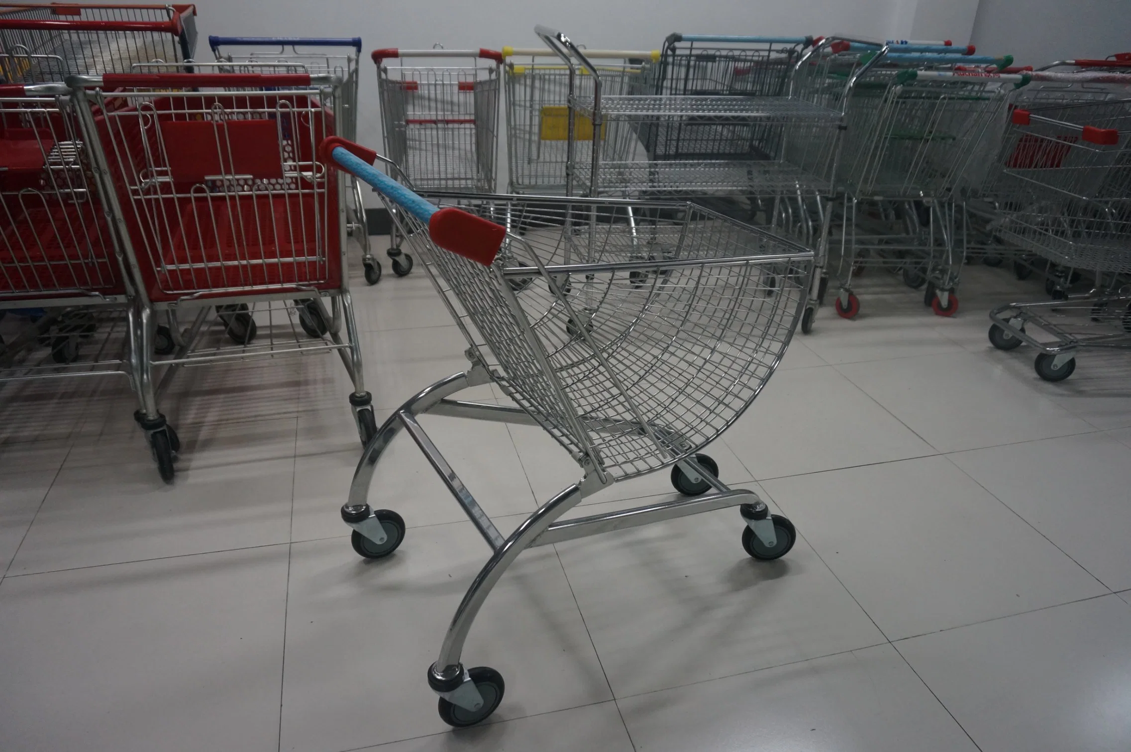 Arc-Shaped/Fan-Shaped Supermarket Shopping Trolley/Cart (YD-R)