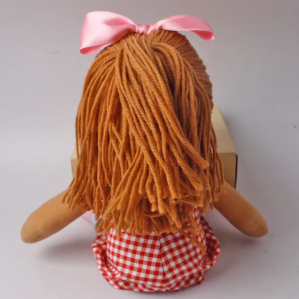 25cm Standing Thread Hair Stuffed Girl Toy Plush Doll