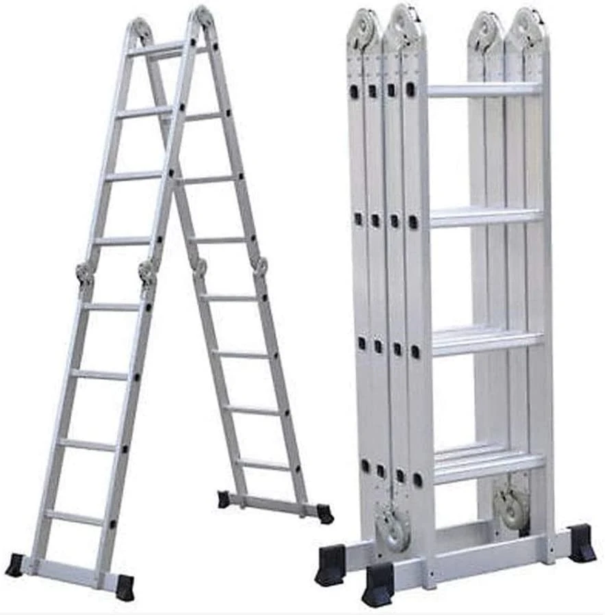 Ladders 15.5FT Multi-Purpose Folding Aluminium 16 Steps Foldable Step Ladder