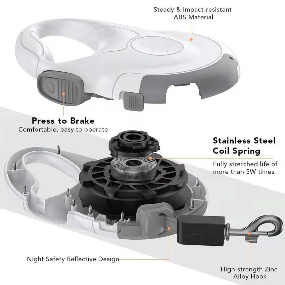 4m laisse rétractable pour chiens Marche à pied réparable automatique pour animaux d'usage intensif Dérivations
