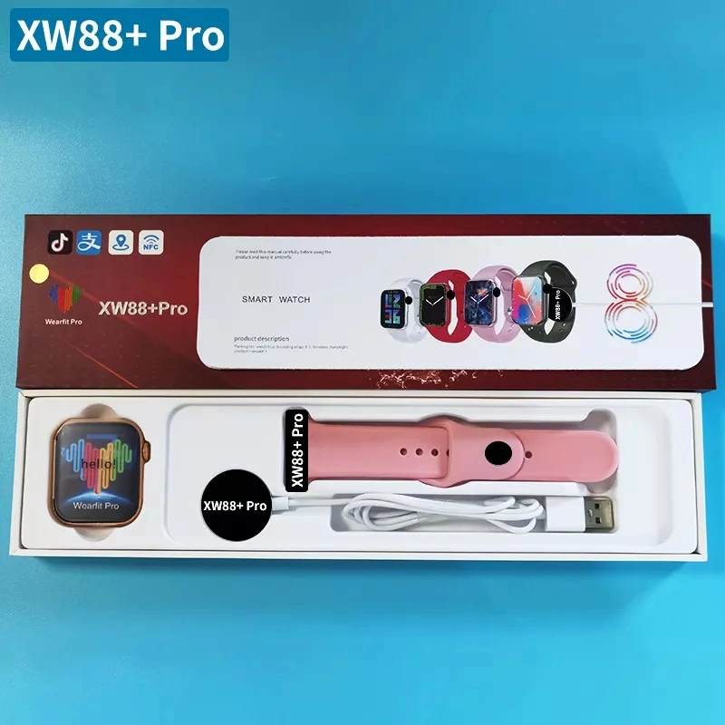 2022 تطبيق جديد من السلسلة Xw88+PRO Smart Watch من السلسلة 8 Wearfit PRO شاحن لاسلكي مقاس 1.85 بوصة بتقنية NFC SmartWatch