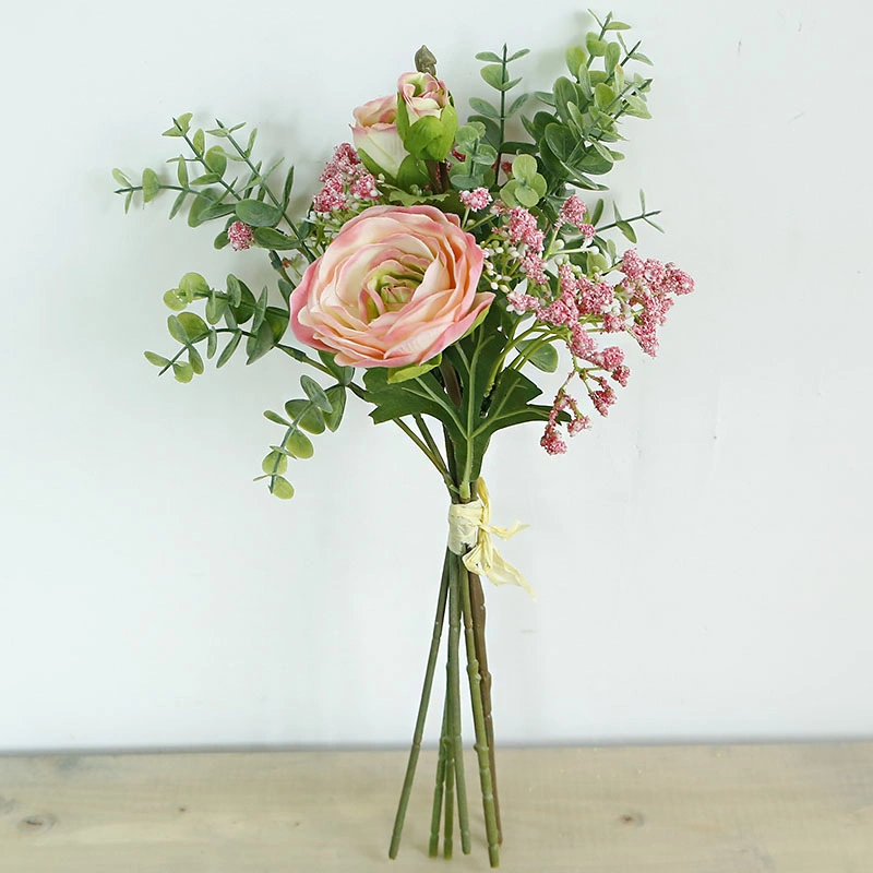 Flores artificiales flores de seda Leaf Hydrangea boda ramo de novia decoración floral