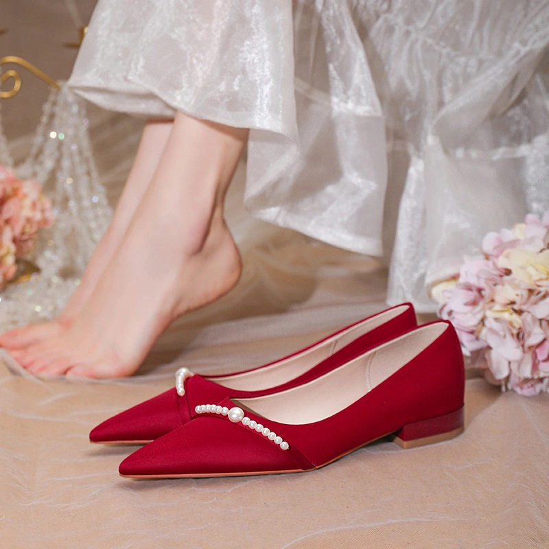 White Stilettos Pearl Wedding Shoes Everyday Women's Shoes