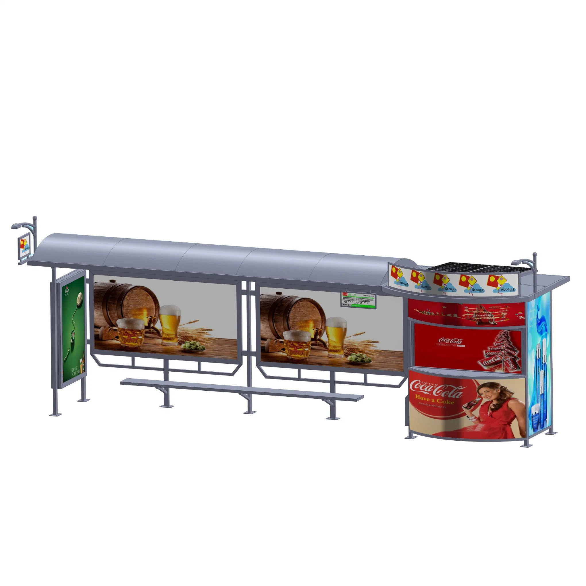 Advertising Equipment Stainless Steel Bus Shelter with Shop