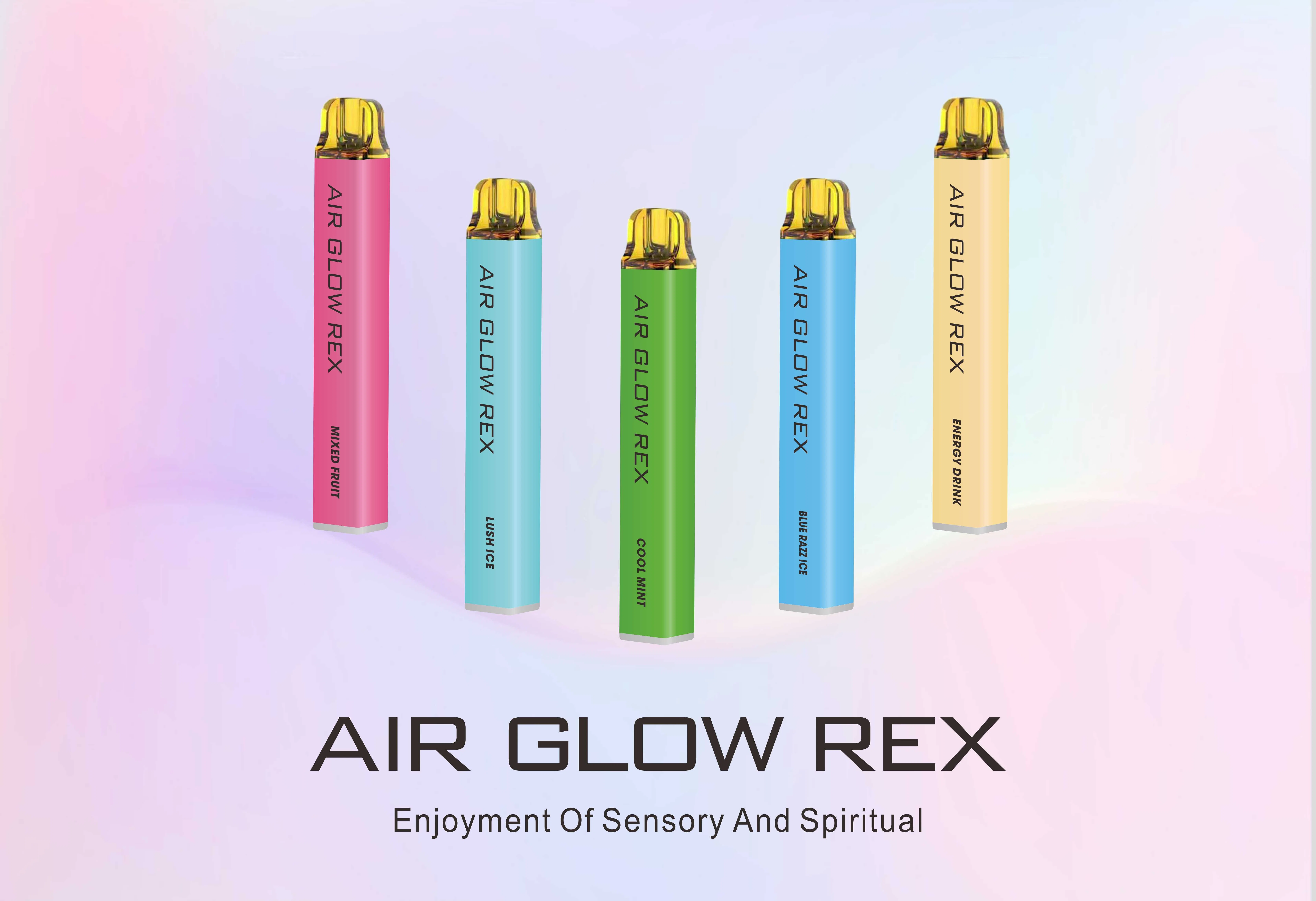 China Colored Smoke Cigarette Air Glow Rex 600 Puffs with 5 Flavors Health Electronic Cigarette Vape