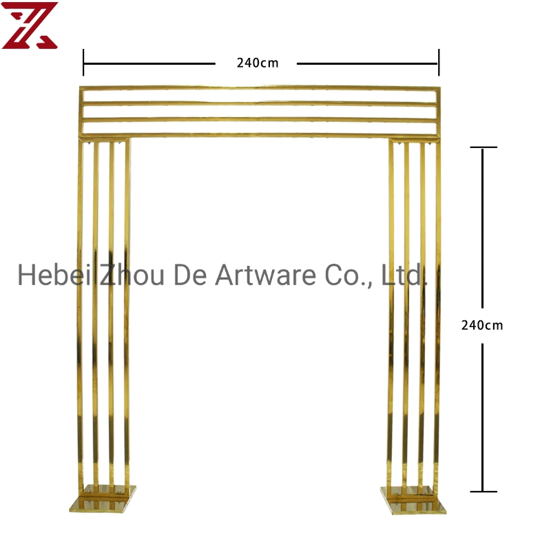 الجملة مربع مربع مربع الإطار الذهبي قوس لحفلة الزفاف خلفية الديكور