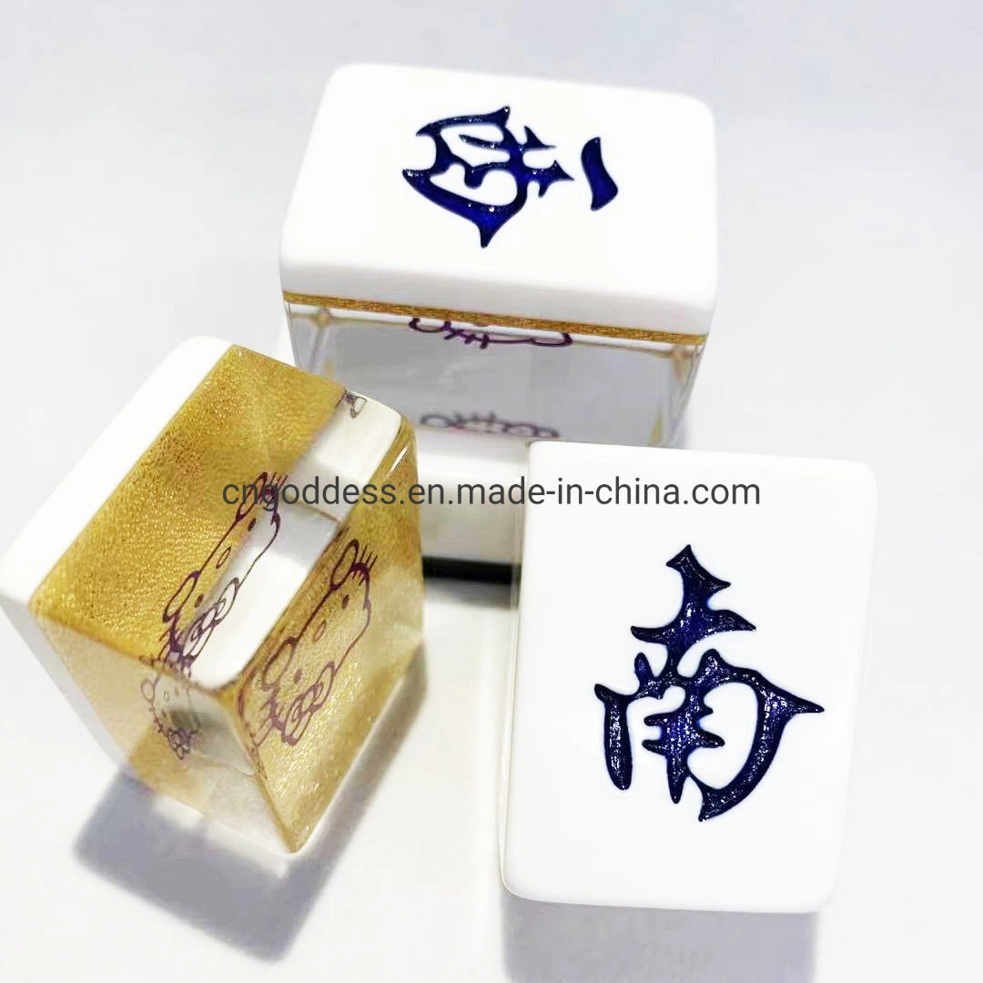 Versión tradicional China Juego Mini Mahjong Set Portable 144 Tiles Material acrílico