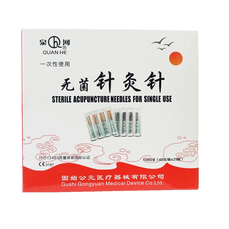 Quan he Silver Mango desechable estéril Acupuntura agujas con tubo 1000 PCS