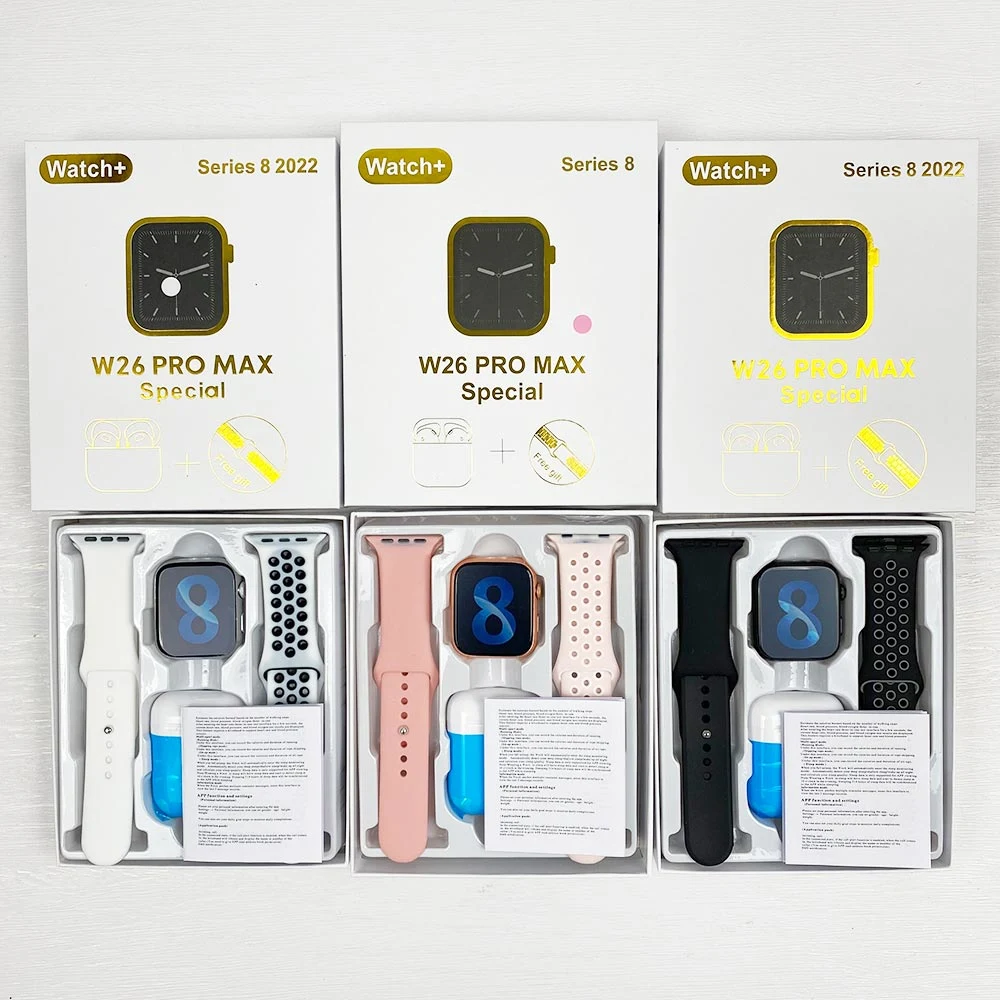 Reloj inteligente con auriculares auricular 7 8 S8 T500 i7 I8 N76 T900 T55 W26 PRO Max Plus Fashion Band SmartWatch
