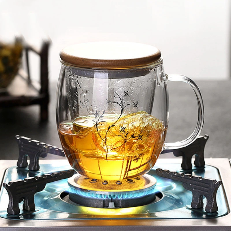 Coffee Borosilicate Handle Resistant Drinking Heart Walled Insulated Wine Stainless Wide Mouth Double Wall Glass Cup