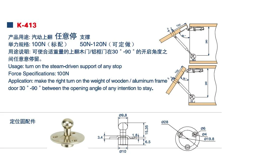 K-413 support d'air pour armoire de cuisine à gaz