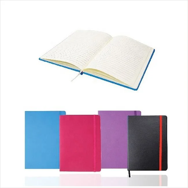 A5 Hardcover PU Leather Notebook Custom Logo Daily Planner Journal Elastic Band Writing Note Book