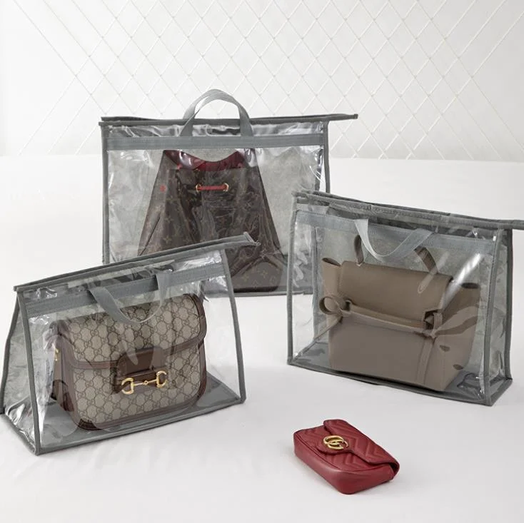 Waterproof PVC Plastic Daily Storage Cosmetic PU Handbag Packing Dustproof Zipper Bag