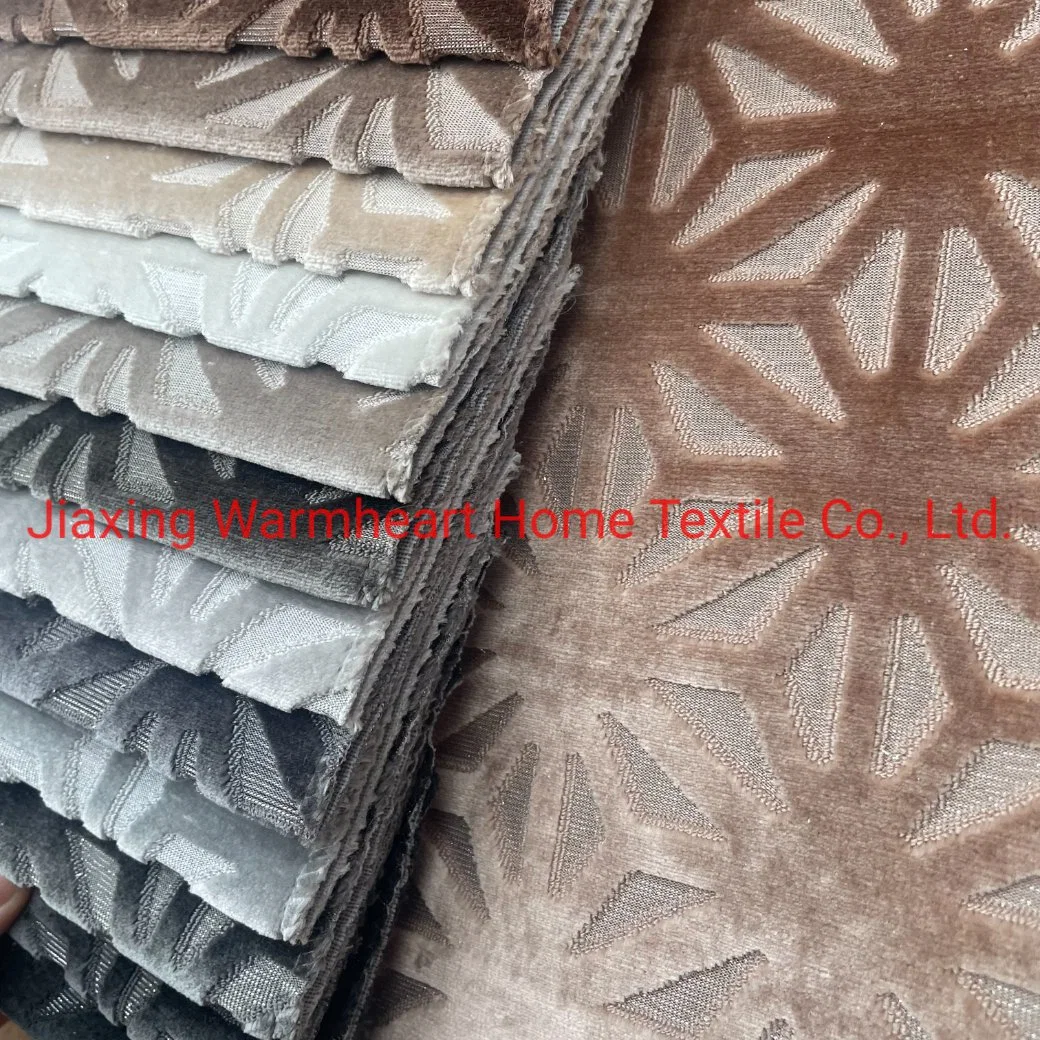 Polyester Cut Pile Jacquard Velvet Upholstery Fabric Furniture Couch Sofa Cloth Cushion Material Automotive Fabric (JAC 15)