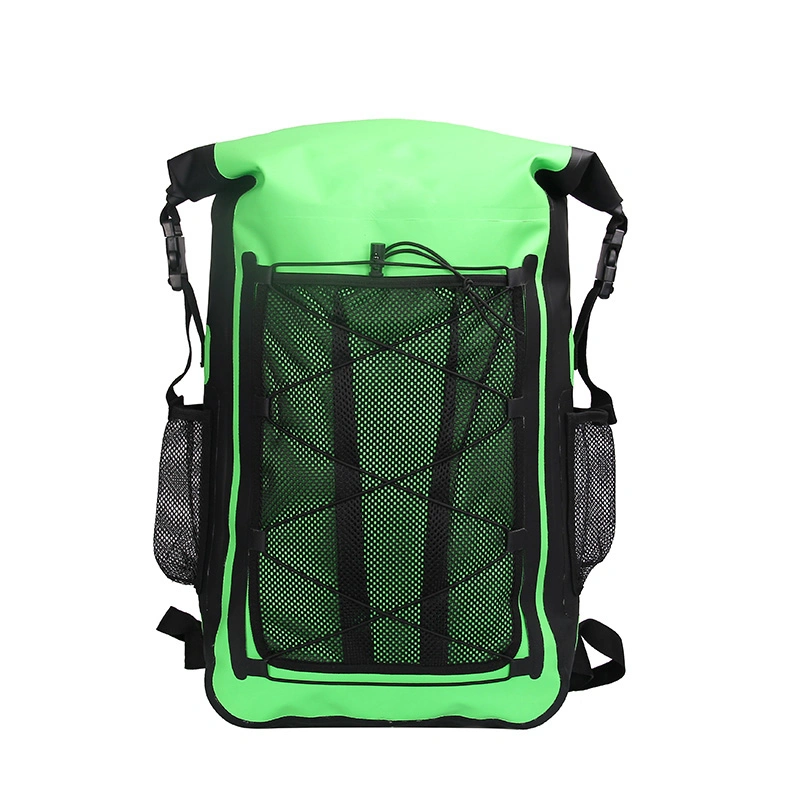 Fabricante de PVC de gran capacidad de lona impermeable Deportes al aire libre con Net Mochila Mochila seca